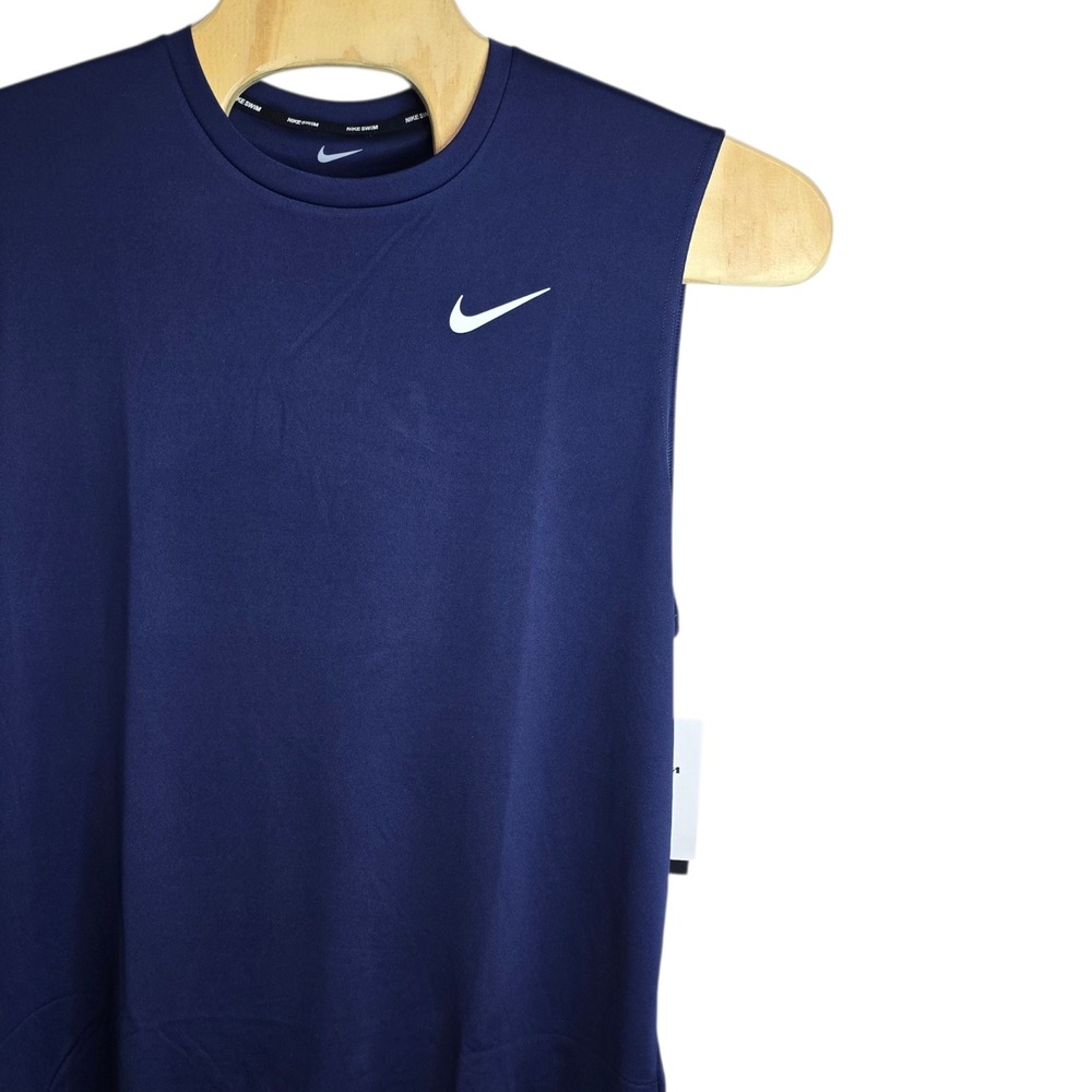 Nike‎ Swim Dri-FIT Sleeveless Rash Guard Navy Blue UPF 40+ NESSA585-440 Mens XL